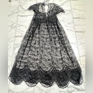 Paco Rabanne Black Lace Dress Sz 42